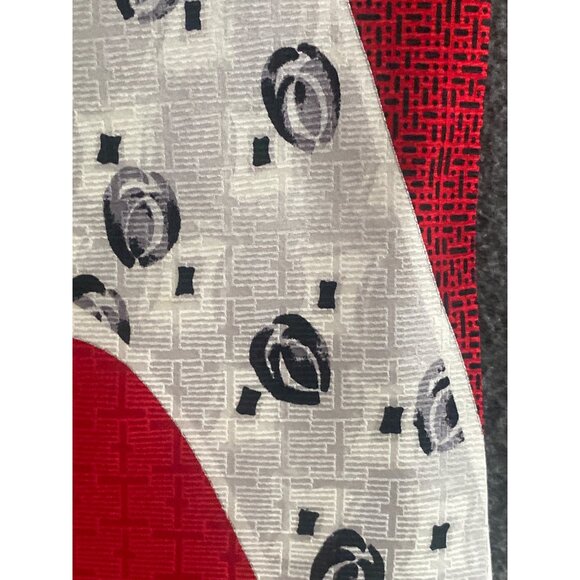 Emilio Ponte Necktie Abstract Geometric Red Black White Men Silk Korea VTG - Picture 2 of 11